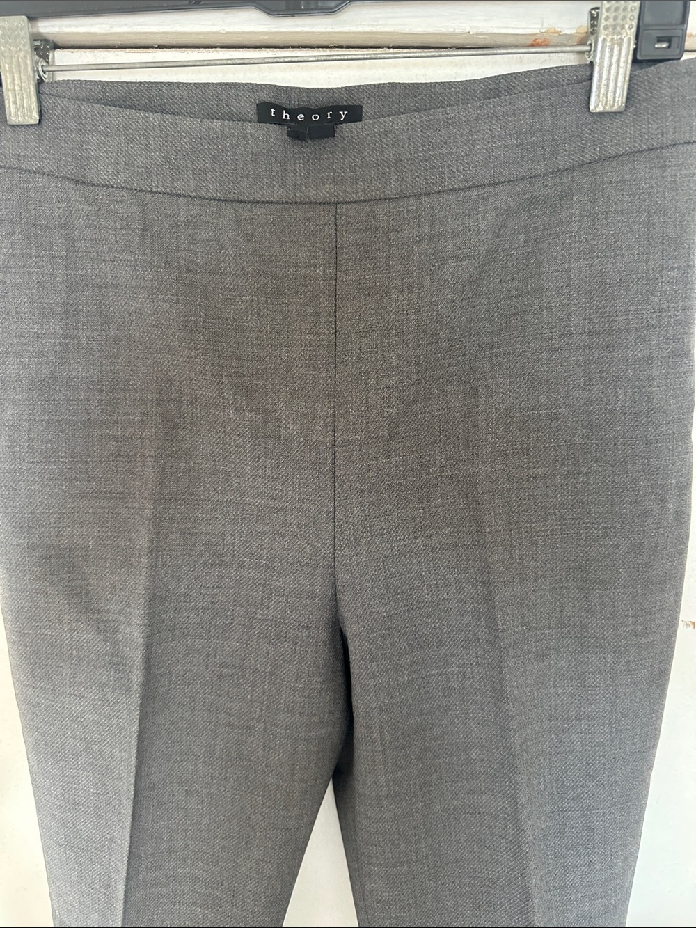 Theory Gray Straight-Leg Dress Pants